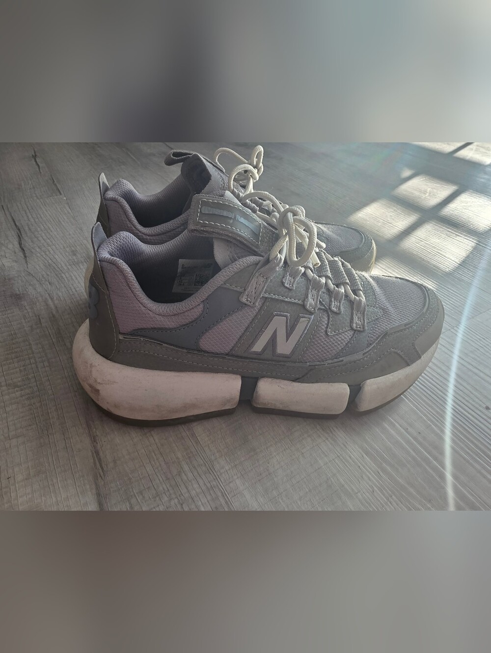Jaden Smith X New Balance Light Gray Chunky Platform Sneakers